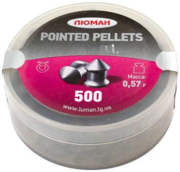 Пуля ЛЮМАН POINTED PELLETS остроголовые 0,57 г. (500шт) 0.57 г