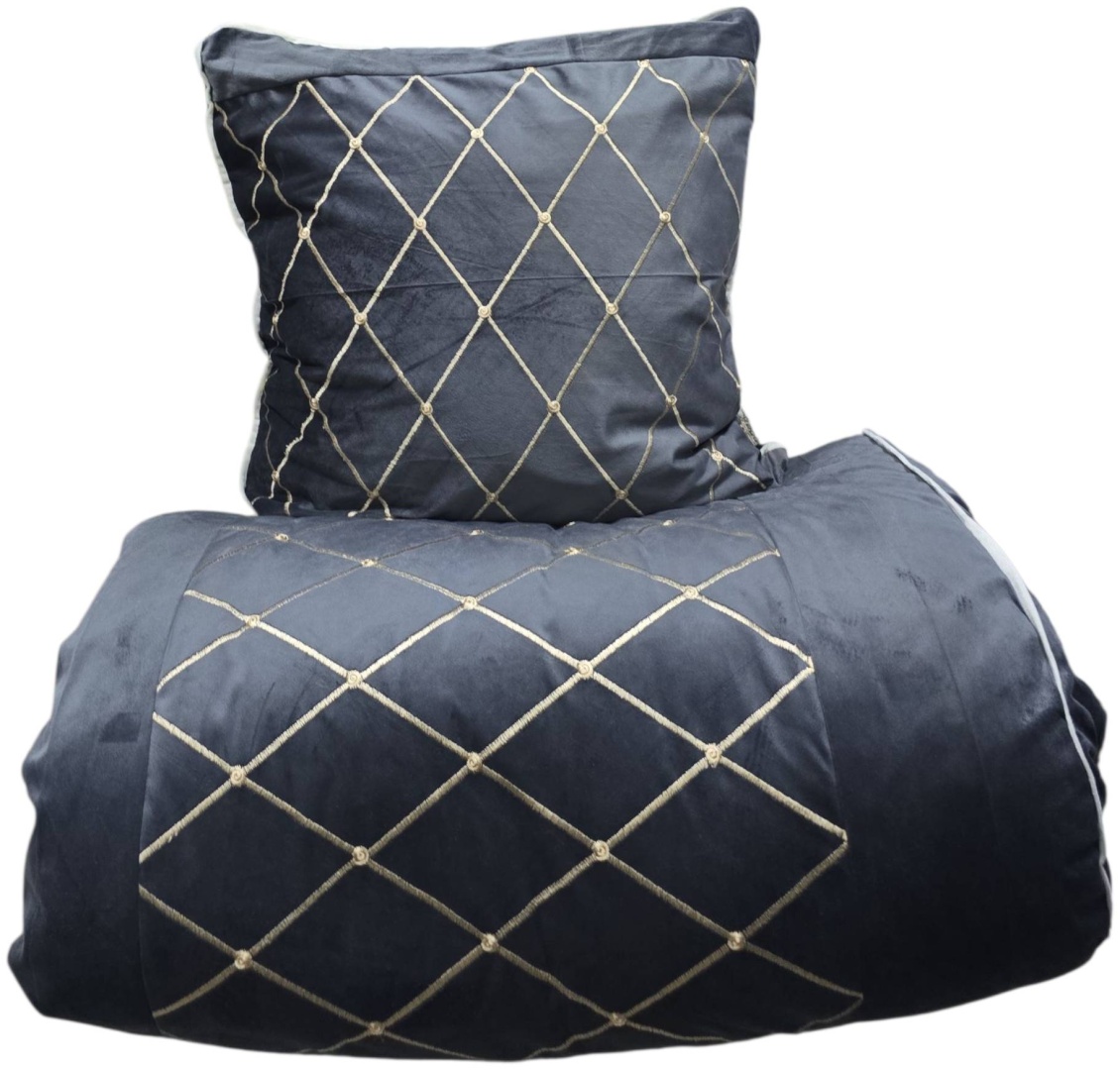 Комплект корпе с подушками 220x80 см, вата, серый, графит