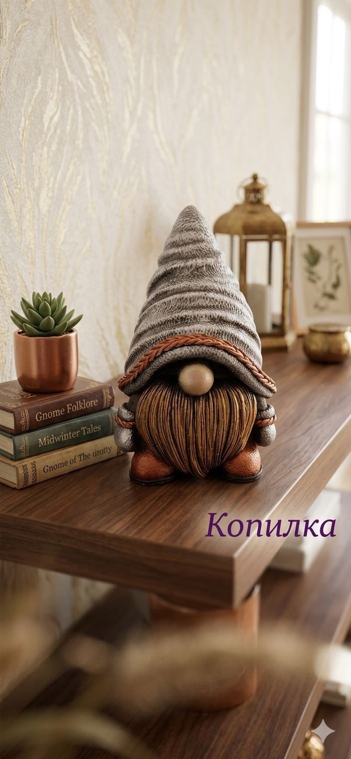 Гном копилка, гипс
