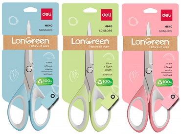 Ножницы канцелярские DELI LonGreen_175, 17.5 см, мультиколор