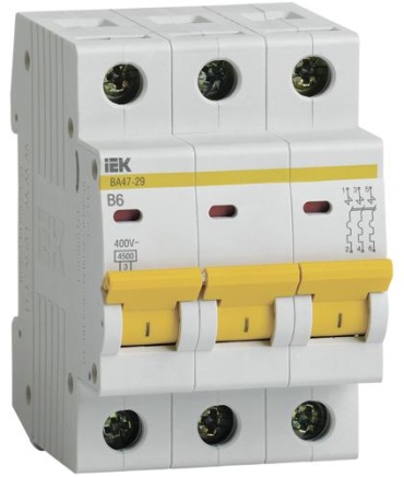 IEK автоматический выключатель 3P 6 A, 4.5 кА, 400 В