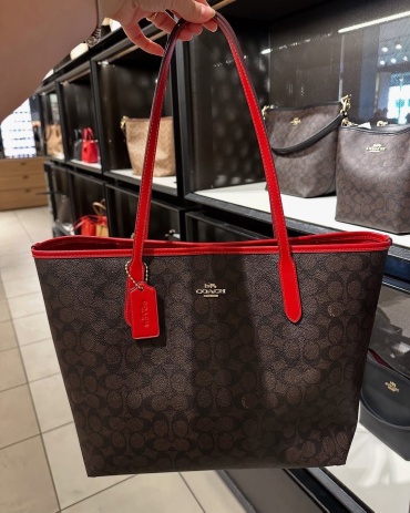 Сумка тоут LuA brand полиэстер красный, коричневый