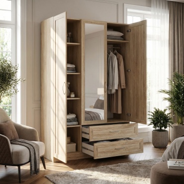 Распашной шкаф БОРОВИЧИ Косичка 128, 125x238х54 см, коричневый