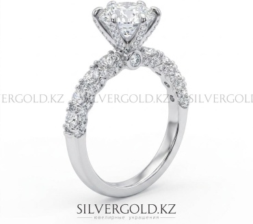 Помолвочное кольцо Ipekyolu Jewellery 1 карат 12741AY размер 16.5 вес 3 г серебро, муассанит