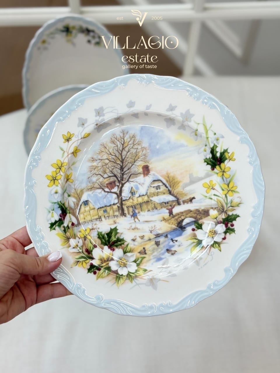 Сервиз на 6 персон VILLAGIO ЗИМА, предметов: 32, чайно-столовый, фарфор, костяной фарфор