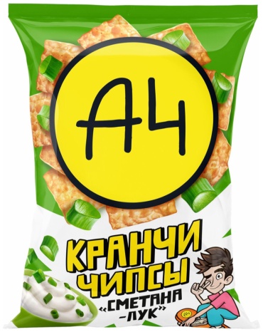 Чипсы А4 картофельные сметана и лук 80 г