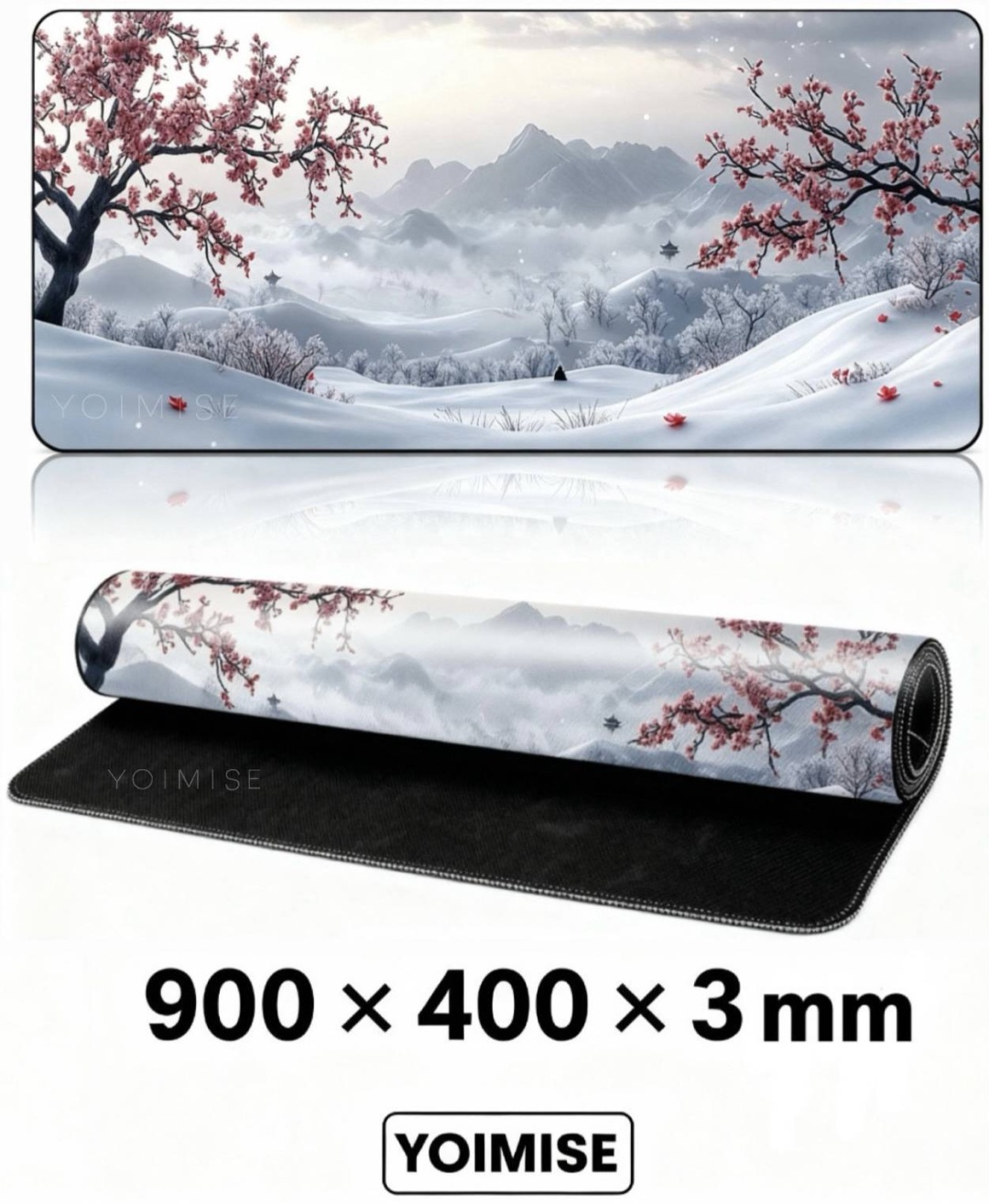 Коврик для мыши YOIMISE Winter Sakura 900x400x3 мм серый