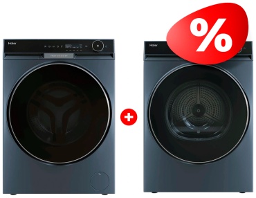 Haier HW120-BD14397SU1 + Сушильная машина Haier HD90-A2979S серый