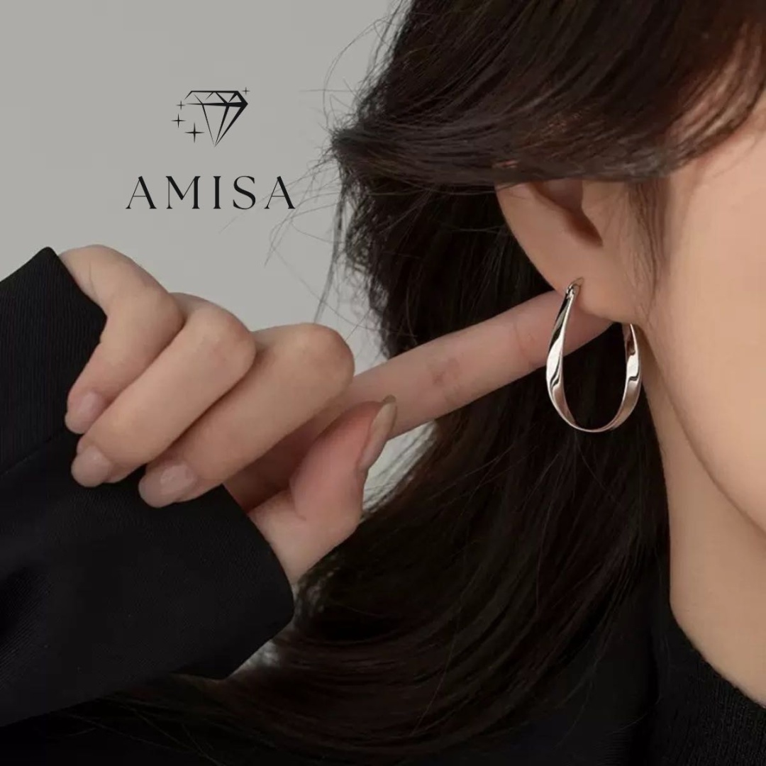 Серьги AMISA Волны вес 1.6 г серебро, без вставок