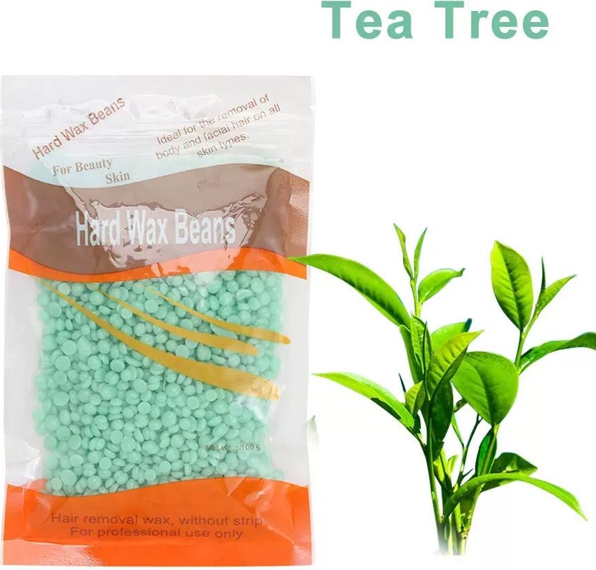 Воск пленочный Hard Wax Beans Tea Tree плотность средняя в гранулах 100 г