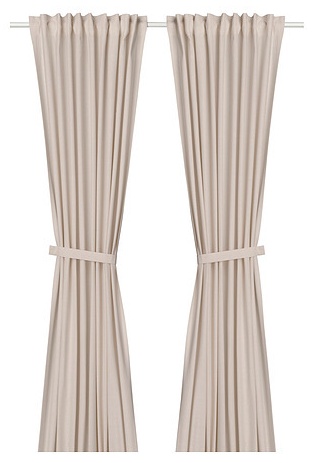Портьеры IKEA 140x300 см 2 шт, хлопок, розовый