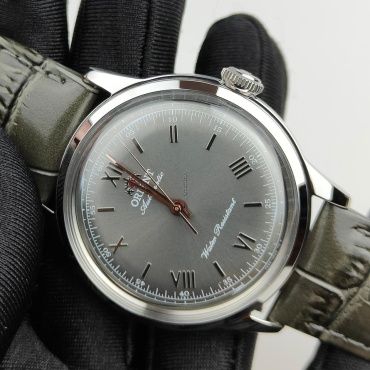 Механические ORIENT Механические часы Bambino Grey Vintage с лимитированным стилем нержавеющая сталь
