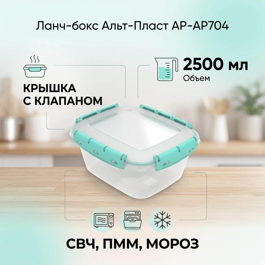 Альт-Пласт ланч-бокс AP-AP704 1 шт, полипропилен