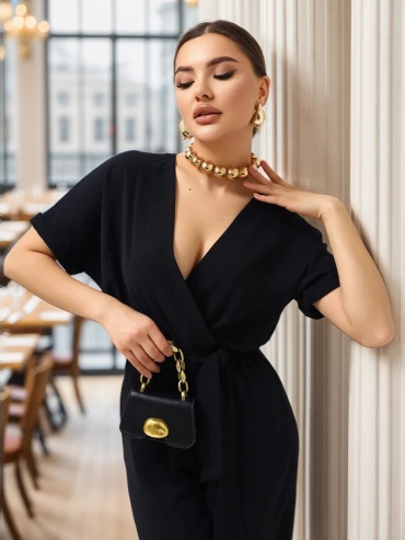 Комбинезон с шортами Anna Queen черный