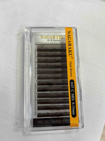NAGARAKU пучковые 5D C 0.07 мм темно-коричневый mix 8-15 мм