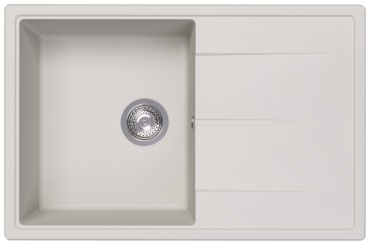 Кухонная мойка Abber AQ2904W 78х51х21.7 см, кварцевый композит, тон белый