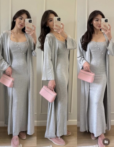 Платье с абайкой Exclusive model серый, антрацит