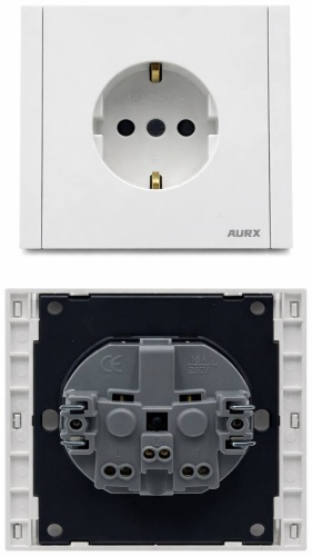 Розетка AURA Aura lux, белый, жемчужный