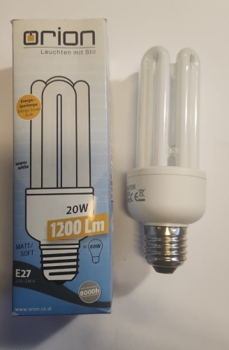 Orion 20W E27, люминесцентная, теплый белый
