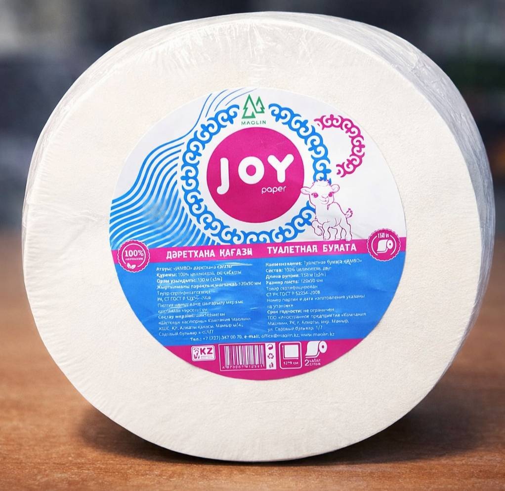 JOY туалетная бумага 2-слойный 1 шт, первичная целлюлоза