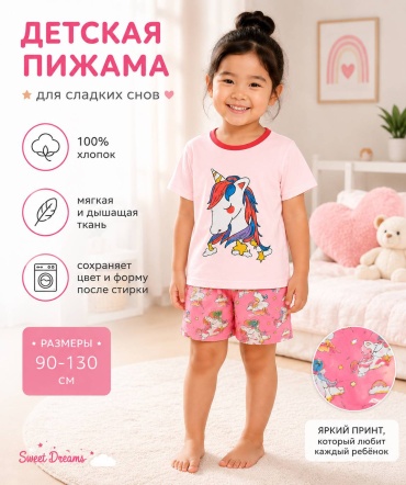 Пижама розовый, светло-розовый