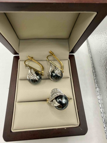 Zhaina Gold M125 вес 21 г золото, бриллиант, жемчуг