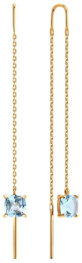 Серьги-цепочки SOKOLOV EAR-SO-585-715767 вес 1.23 г золото, топаз