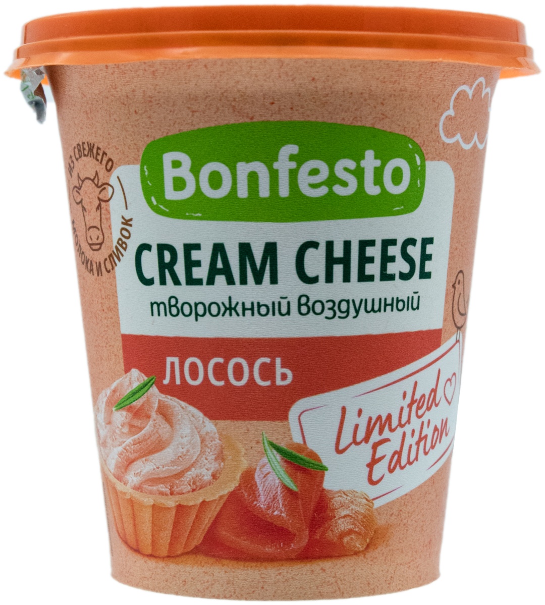Купить Сыр Bonfesto Cream Cheese воздушный лосось творожный 65% 125 г в ...