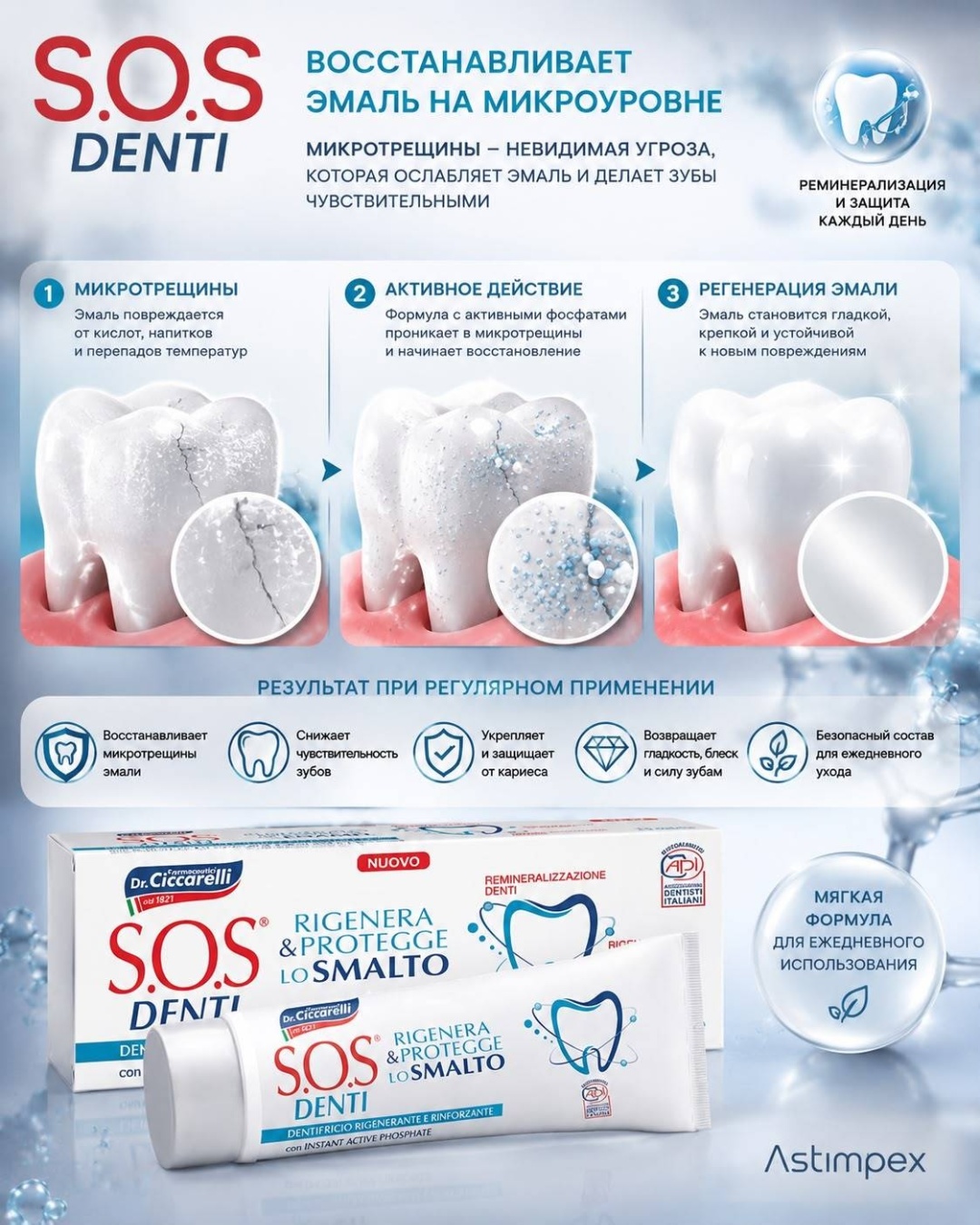 Pasta del Capitano зубная паста S.O.S Denti Dentifricio Rigenera Smalto 75 г