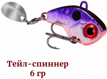 Блесна Отдых в стиле Тейл-спиннер 6 г, фиолетово‑красный с лепестком, для хищной рыбы 1 шт