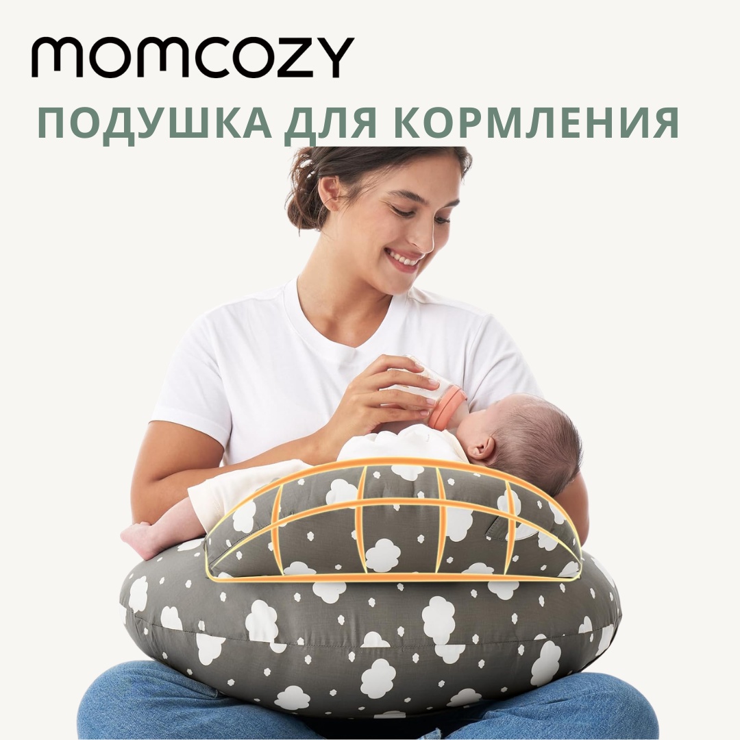 Ортопедическая подушка для кормления Momcozy 46x72 см, полиэстер