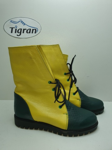 Полуботинки Tigran желтый, зеленый
