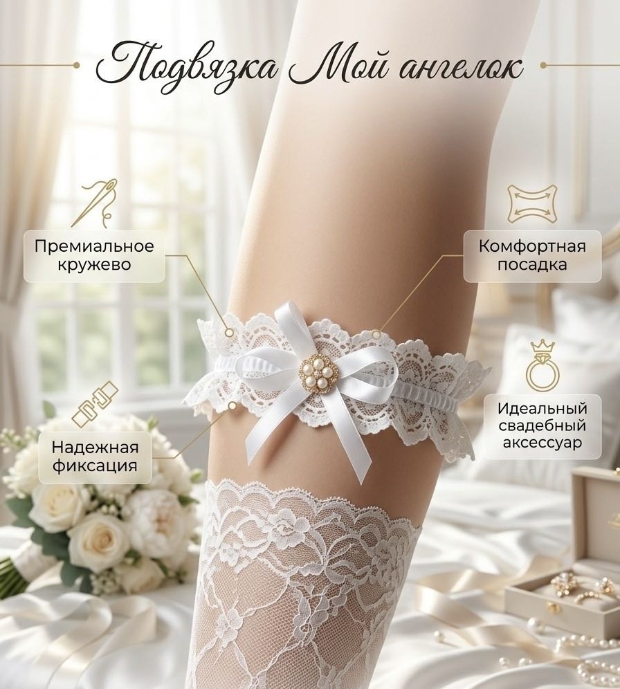 Подвязка Мой ангелок белый