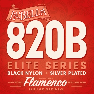 Струны для классической гитары La Bella 820B Elite Flamenco, чёрный нейлон, среднее натяжение