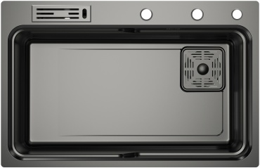 Кухонная мойка Higold 920283 Higold 49х76х22 см, нержавеющая сталь, тон серый