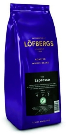 Кофе Lofbergs Espresso зерновой 1000 г