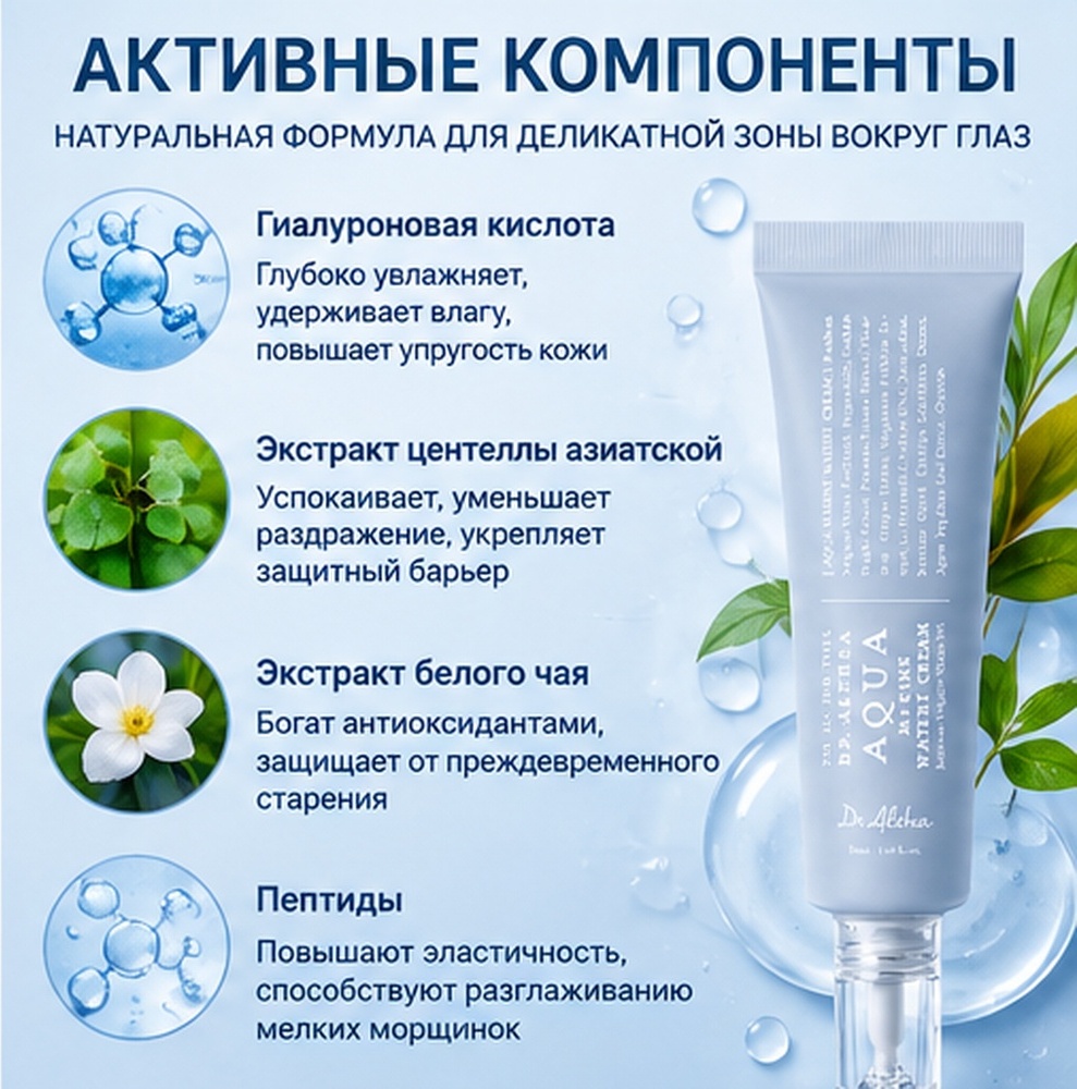 Dr. Althea крем Aqua Marine Watery Cream для лица, для области вокруг глаз, для зоны декольте 50 мл, фото 3