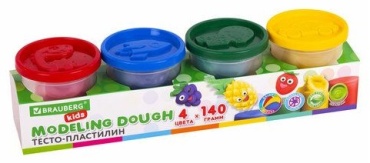 Тесто для лепки Brauberg 106715 количество цветов: 4 шт