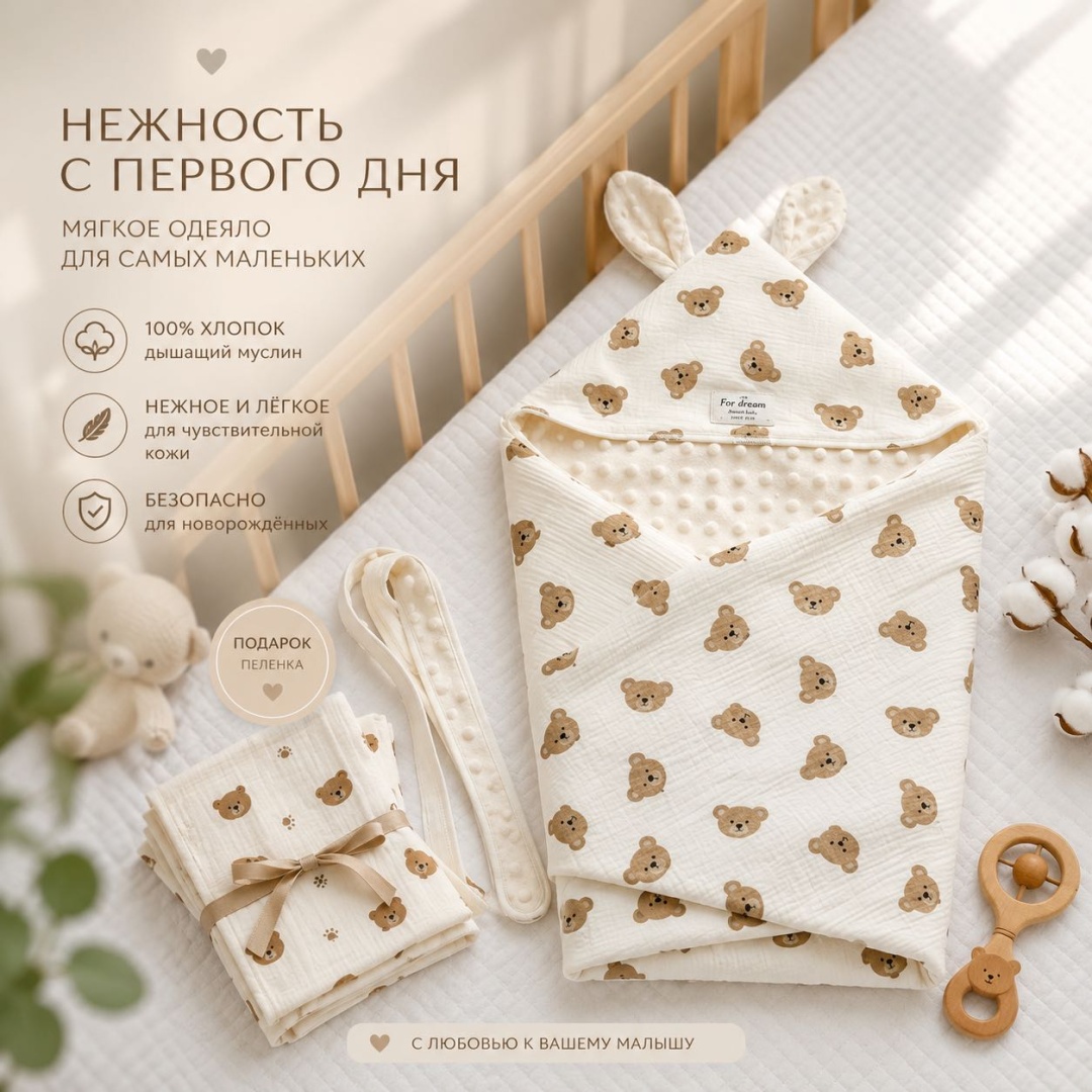 Конверт-одеяло бежевый
