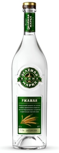 Водка Зелёная Марка ржаная 40% 0.5 л