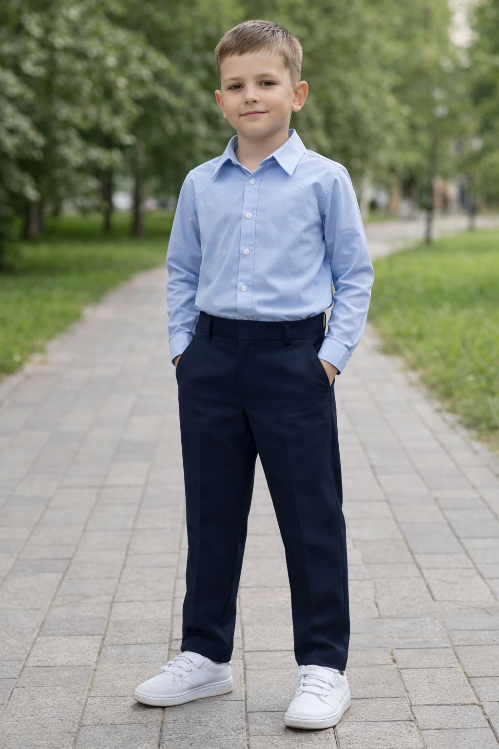 Школьные брюки синий