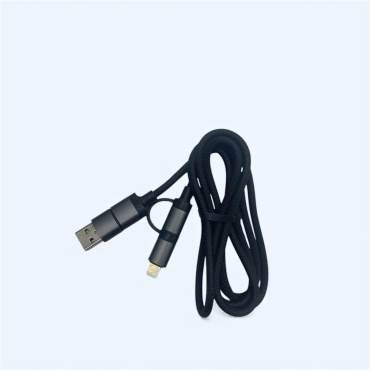 Кабель Kakusiga USB TypeC (M), Lightning (M), USB 2.0 (F), USB TypeC (F), 1.2 м, черный