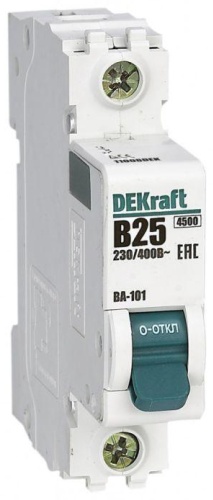 DEKraft автоматический выключатель 1P 25 A, 4.5 кА, 230 В