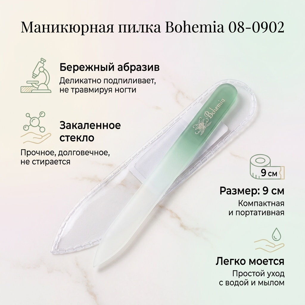 Bohemia маникюрная пилка Стеклянное напыление 1 шт