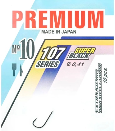 Крючок для рыбалки Dunaev Premium 107 # 10 одинарный черный 10 шт