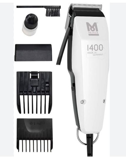 Moser машинка для стрижки 1400-0458 Silver edition черный, белый