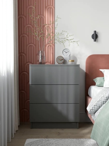 Комод ADKmebel Cendero8, 60x31x77.6 см, серый, графит