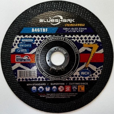 Диск отрезной по металлу 180x22.23х1.6 мм, BlueShark EN12413