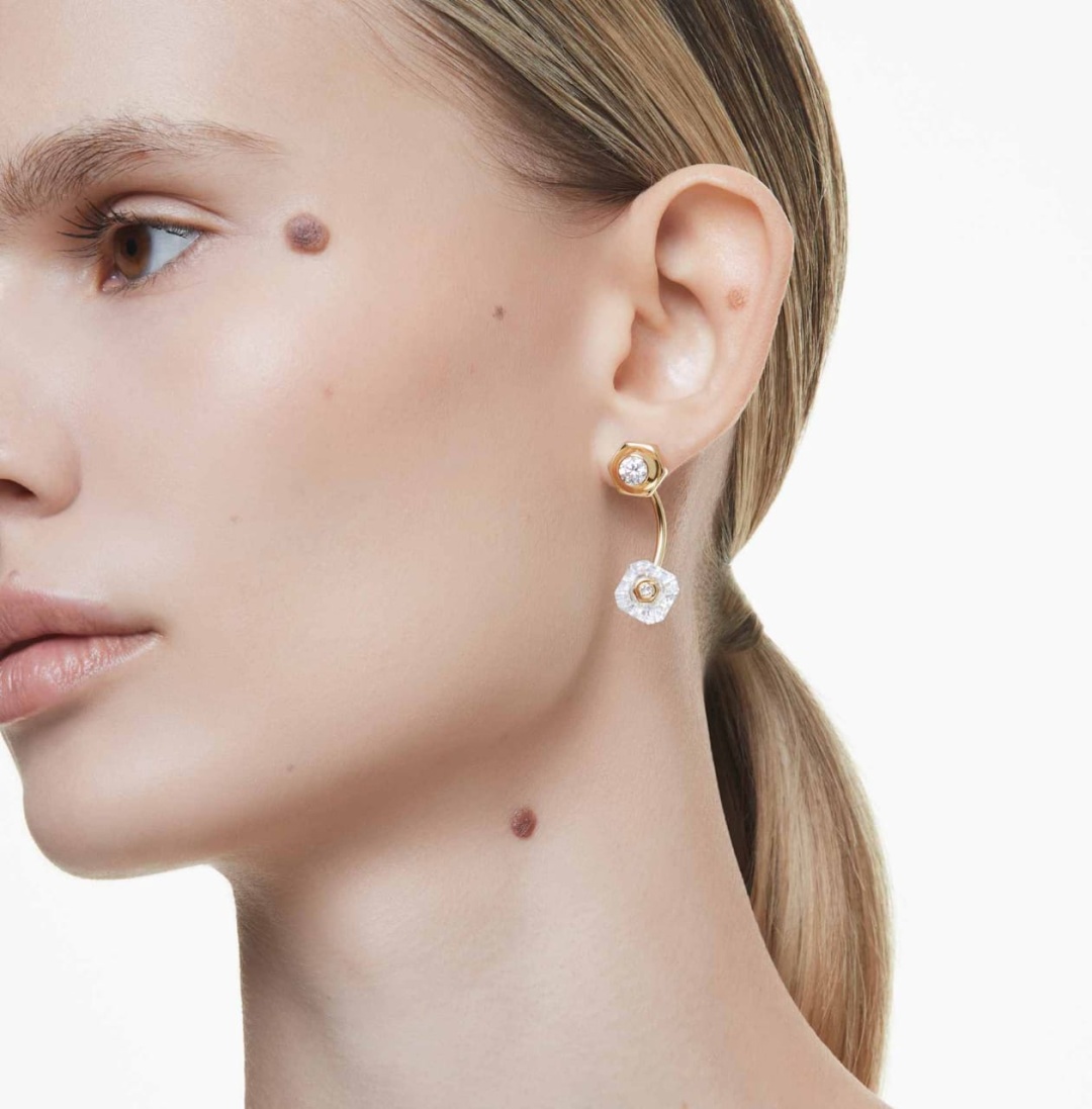 Серьги Swarovski ювелирный сплав, кристаллы Swarovski