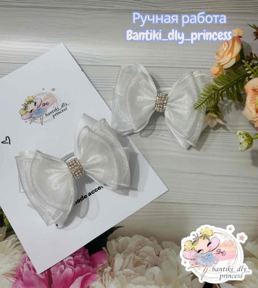 Bantiki_dly_princess резинка бант 2 шт, белый